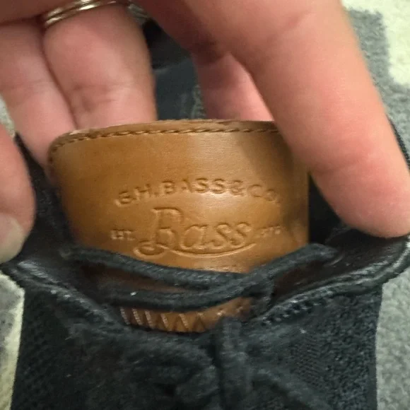 G.H. Bass & Co. Black Knit Sneakers with Tan Accents - Picture 3 of 6